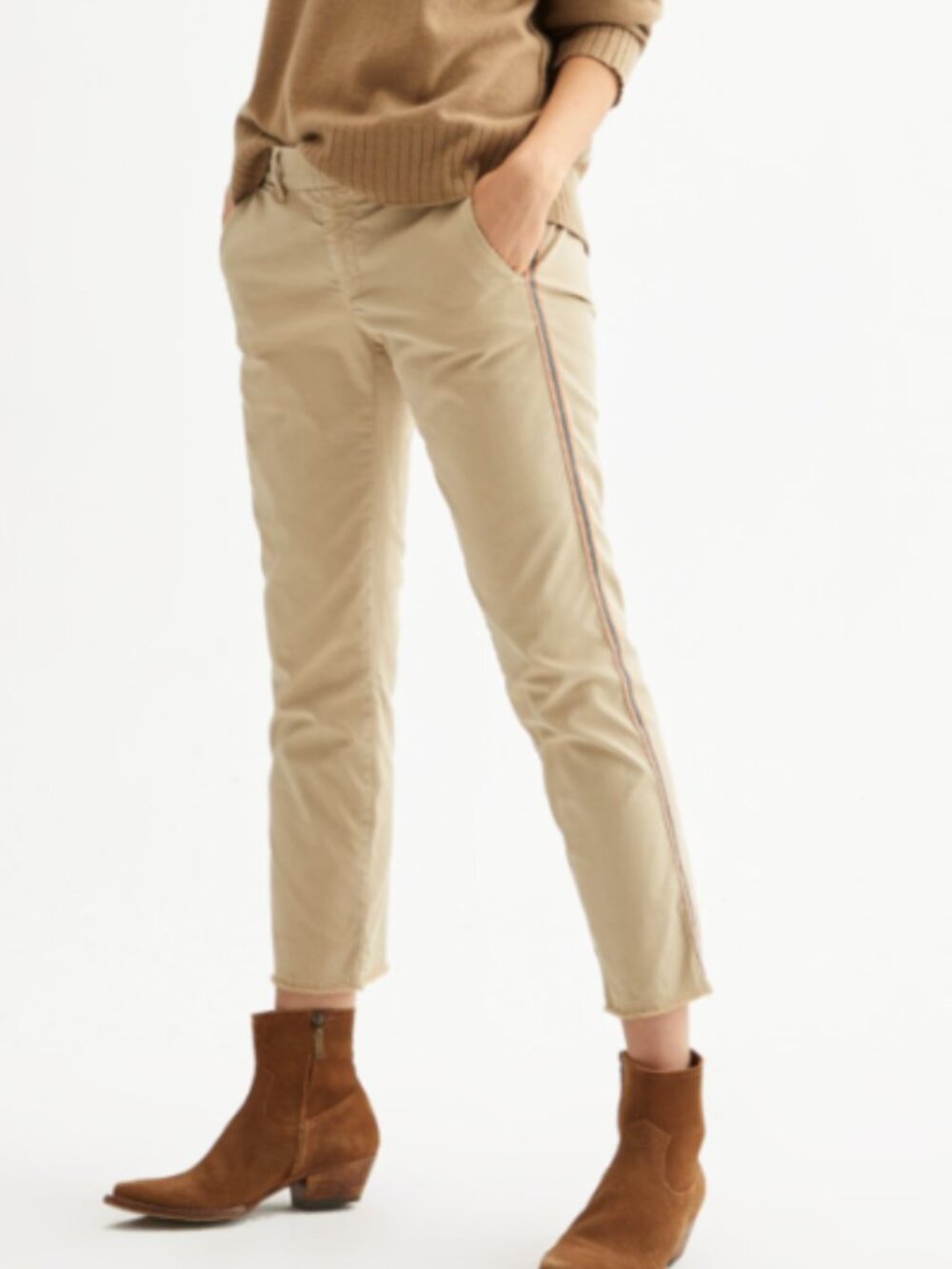 Nili Lotan East Hampton Desert Sand Side Stripe Pants Size 4